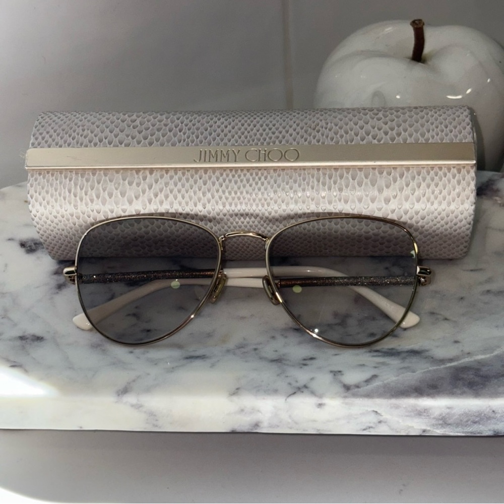 Jimmy Choo Gold and Gray Sunglasses